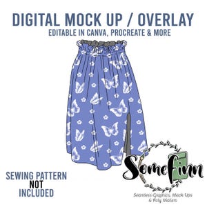 Circle Skirt With Slit Mock-Up / Skirt Mock Up / Digital Mock up for clothing skirts flair / PNG