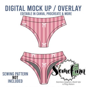Underwear Mock-Up / Thong Cheeky Mock Up / Digital Mock up for clothing / Womens Under garments PNG