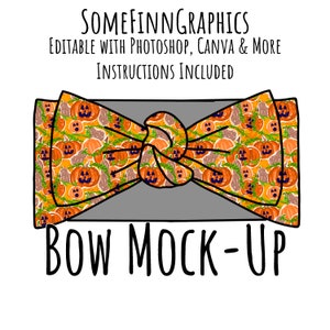 Knot Bow Mock-Up / Bows Mock Up / Digital Mock up for bow headband / baby toddler kids bow / Photoshop and PNG / Instructions Included