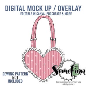 Herz Spitze Handtasche Mock-Up / Purse Mock Up / Digital Mock up für Handtasche / Windeltasche / PNG