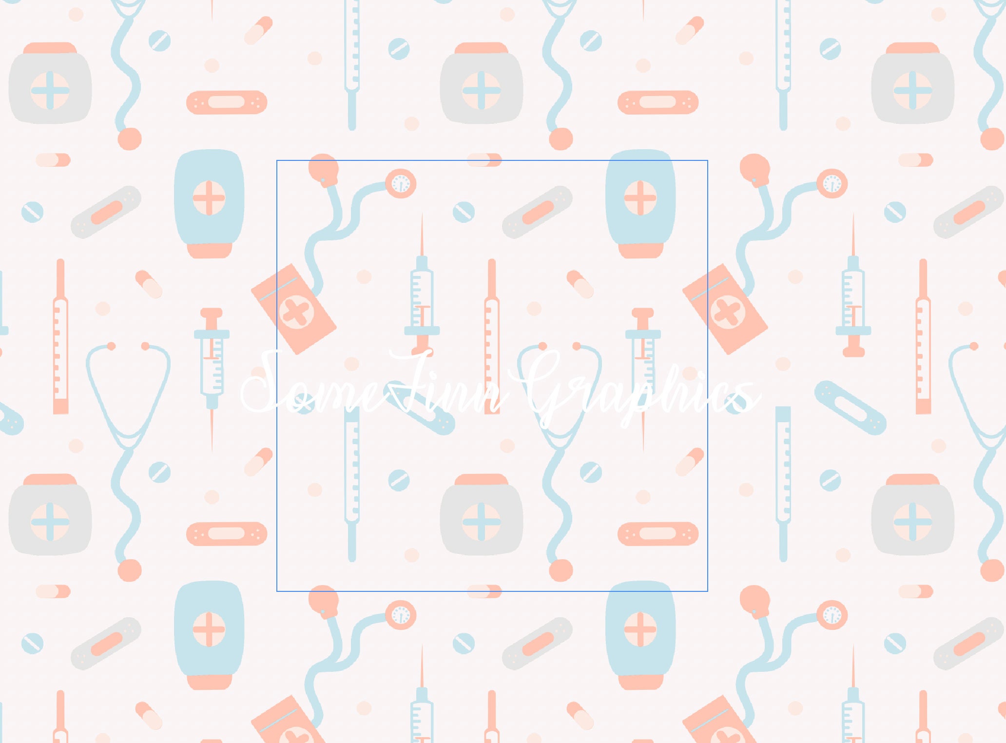 Medical Digital Paper Seamless Nurse Pattern Custom Doctor Etsy