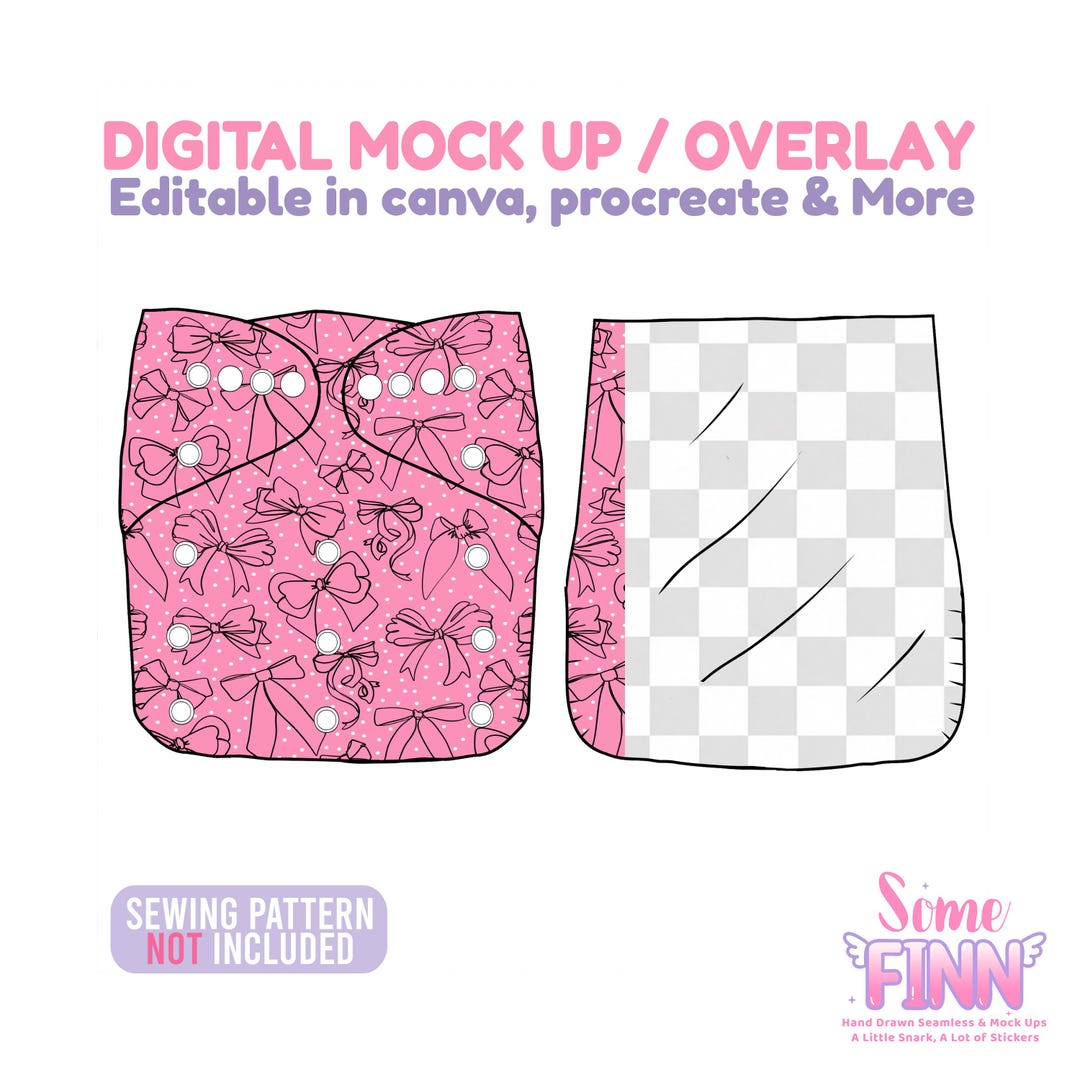 Projection Diaper Pattern Cloth Diaper Fabric Mockup, Baby Diaper Mock Up, Reusable Diaper ...