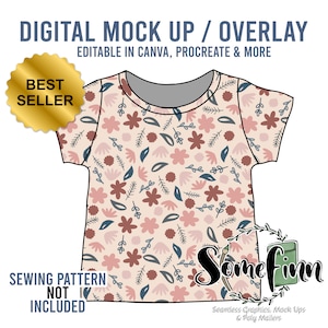 T-shirt Mock-Up / T-shirt Mock Up / Mock up digitale per abbigliamento / Photoshop e PNG / Istruzioni incluse
