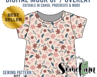 T-Shirt Mock-Up / Tee Shirt Mock Up / Digital Mock up for clothing / Photoshop and PNG / Instructions Included