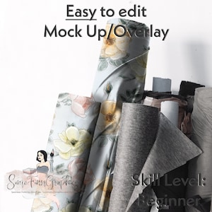 Realistic Fabric Bolts Mock-Up / Textile Mock Up / Editable from mobile / Digital Mock up / PNG files / Instructions Included