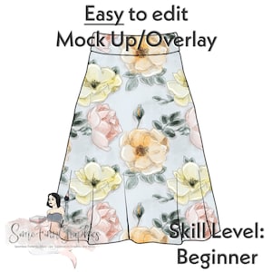 Circle Skirt Mock-Up / Skirt Mock Up / Digital Mock up for clothing skirts flair / Photoshop and PNG / Instructions Included