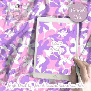 Pink and purple Camouflage Seamless Design Pattern / Camo pattern for fabric and scrapbooking paper