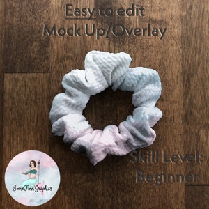 Editable Skinny Scrunchie Mock-Up | Realistic Hair Accessory Mock-Up for Canva | Instant Download | Scrunchie Design Template