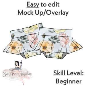 Skirted Bummies Mock-Up / Bummie Skirt Mock Up / Digital Mock up for clothing baby toddler kids / PNG / Instructions Included