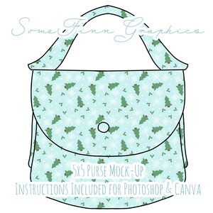 Mock-Up de bolso / Mock Up de monedero / Mock Up digital para bolso de mano / bolsa de pañales / Photoshop y PNG / Instrucciones incluidas