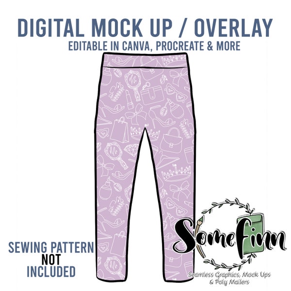 Leggings Mockup, Legging MockUp, Pants Mock-Up, Mockup Pants, Digital Mock Up, PNG Mockups, Canva Mockup Template, Procreate Mockups, Easy