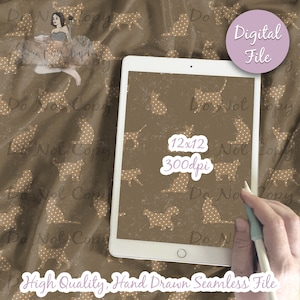 Carta digitale con razze di gatti, modello di gatto senza soluzione di continuità per tessuto e carta per scrapbooking, silhouette di gattini, animale domestico tenero e coccoloso, download digitale di Calico
