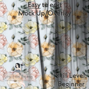 Fabric Realistic Mock-Up / Textile Mock Up / Editable from mobile / Digital Mock up / Png file / Instructions Included