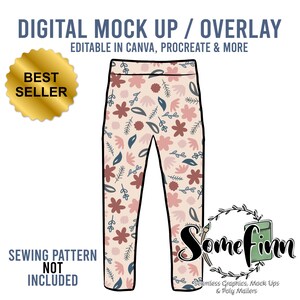 Leggings Mockup, Legging MockUp, Pants Mock-Up, Mockup Pants, Digital Mock Up, PNG Mockups, Canva Mockup Template, Procreate Mockups, Easy image 1