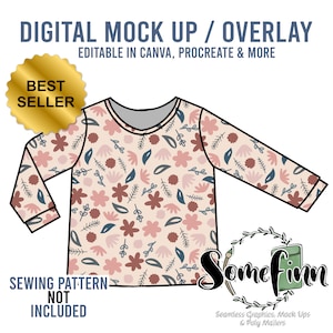 Long Sleeve Shirt Mock-Up / T-Shirt Sweater Jumper Mock Up / Digital Mockup clothing / Photoshop and PNG / Instructions Included