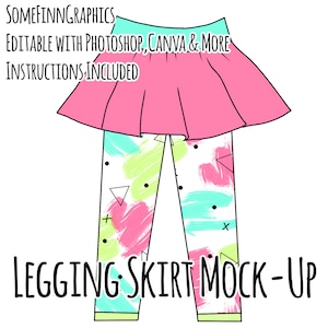 Skirted Leggings Mock-Up / Legging Mock Up / Digital clothing, Skirt pants, kids, baby, adult / Photoshop and PNG / Instructions Included
