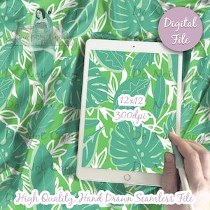 Palm Branches Digital Paper - Seamless Summer Pattern, Custom Tropical Fabric, Printable Scrapbook paper instant download