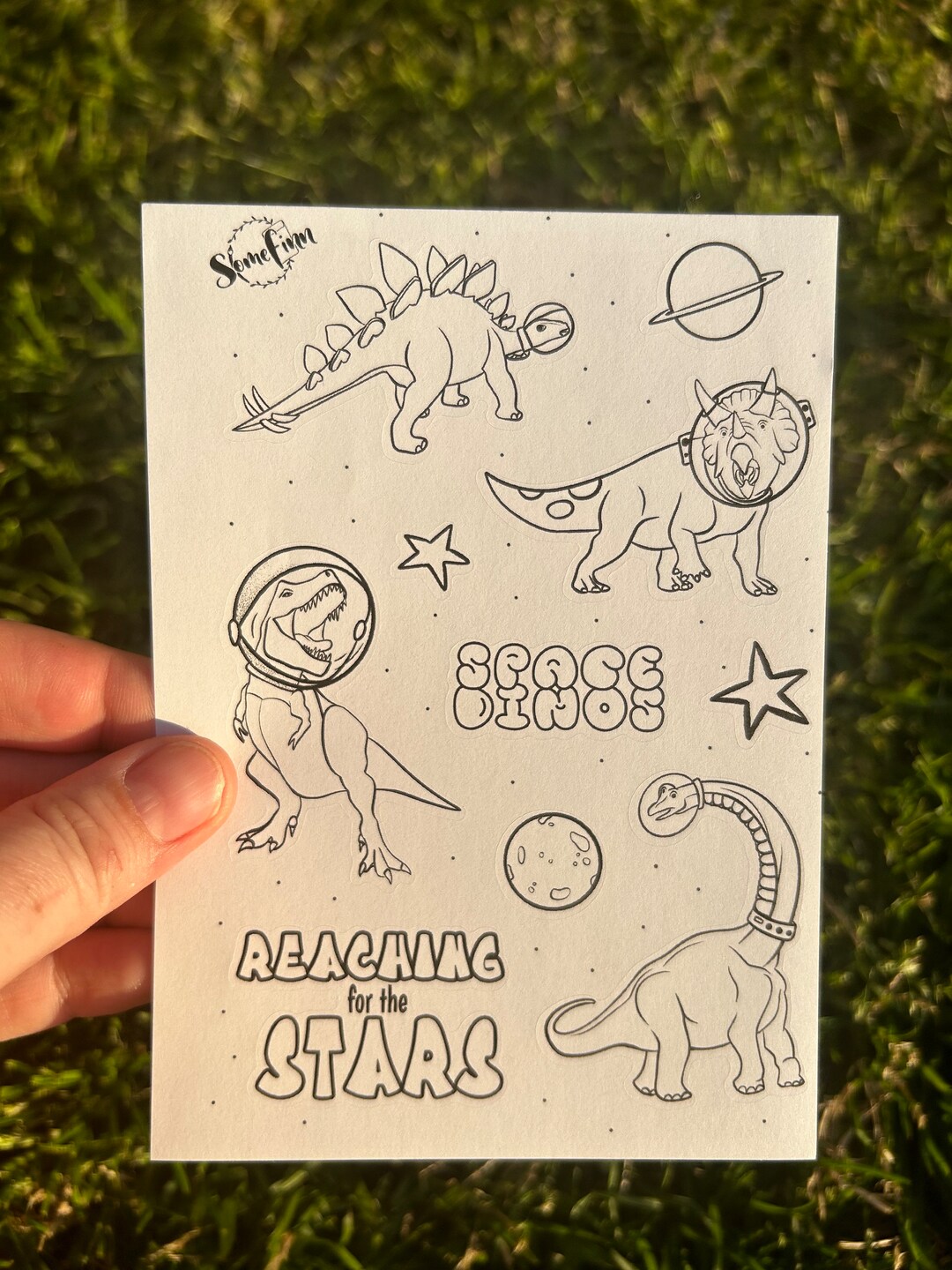 Color Me Sticker Design Color Me Sticker Sheets, Space Dinos Coloring Stickers, Color Your Own ...
