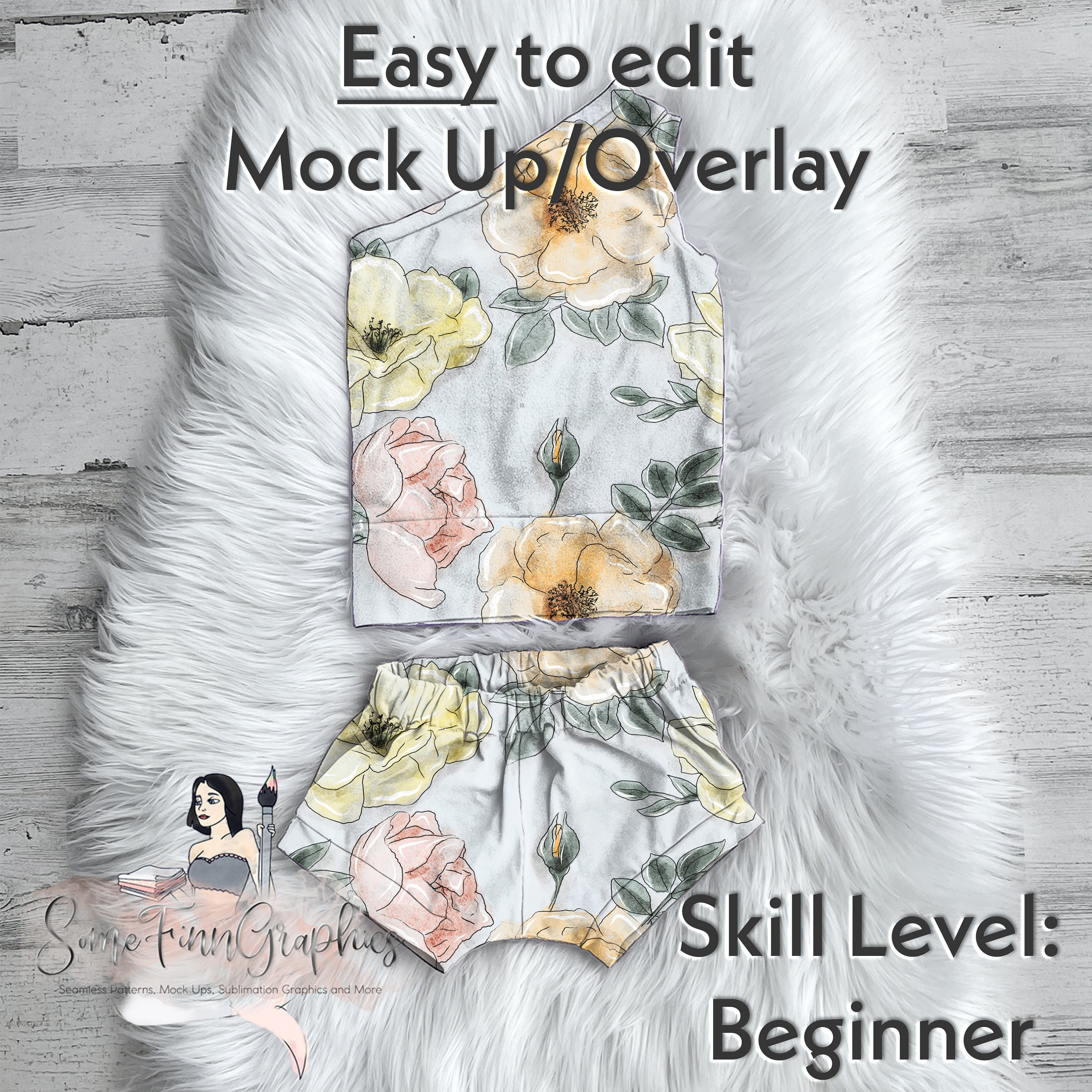 Cute Summer Set Realistic Mock-up / Mock up / Editable From Mobile ...