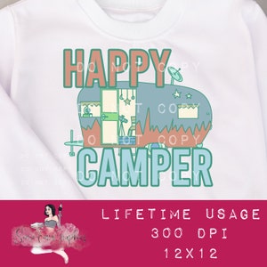 Happy Camper Graphic, Summer Camp PNG, Camper RV clipart, Camp clipart, Summertime png, adesivos digitais png, Boy Summer Fun Art Sublimation