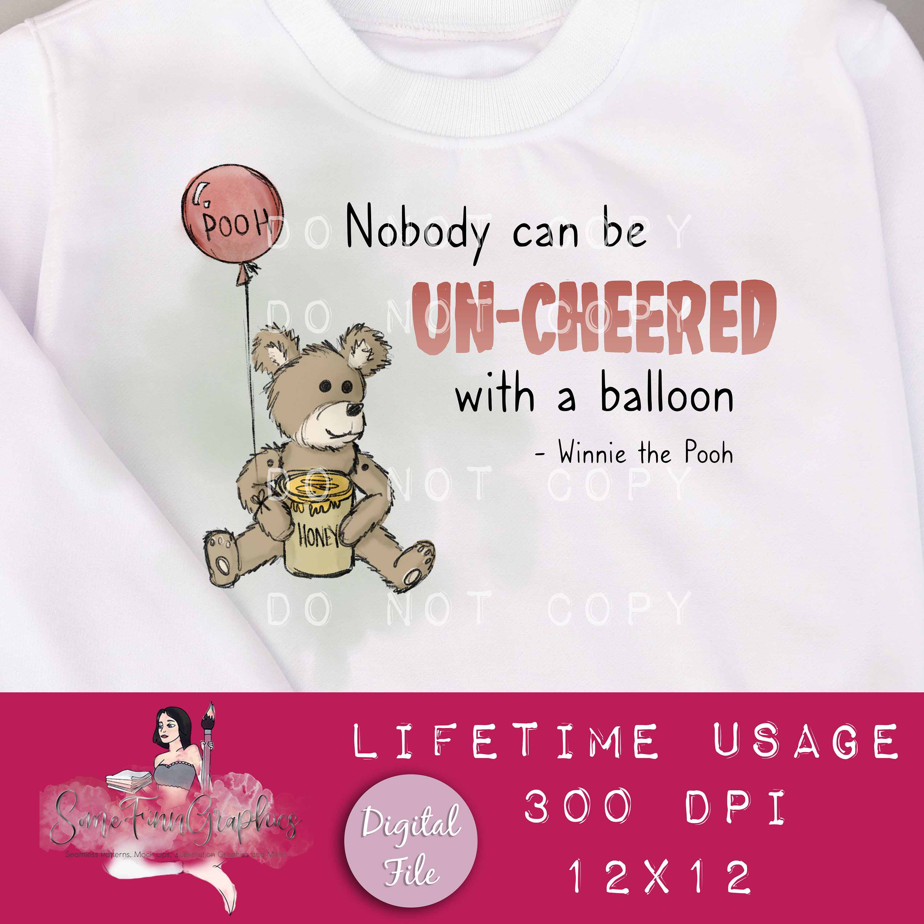 Winnie the Pooh Bear Digital Paper and Matching Sub Graphic Seamless