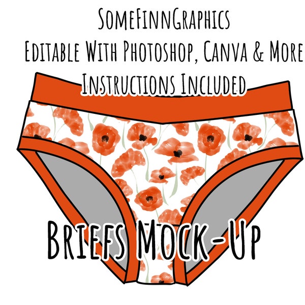 Underwear Mock-Up / Briefs Mock Up / Digital Mock up for clothing / Under garments Photoshop and PNG / Instructions Included