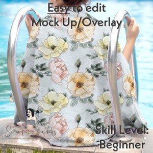 Realistic Beach Towel Mock-Up / Pool Swimming Textile Mock Up / Editable from mobile / Digital Mock up / PNG files / Instructions Included