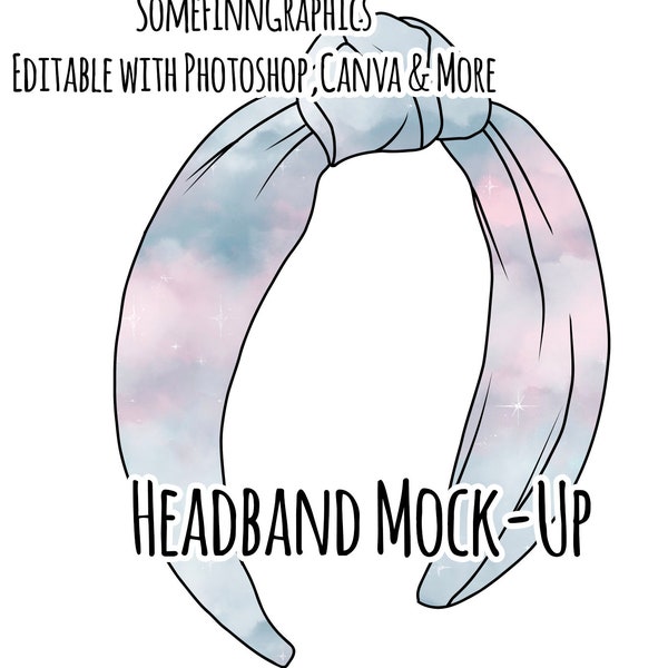 Knotted Headband Mock-Up / Head Band Mock Up / Digital Mock up head band / baby toddler kids bow / Photoshop and PNG / Instructions Included