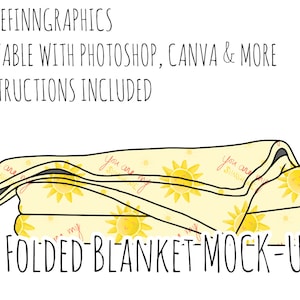 Folded Blanket Mock-Up / Fabric Mock Up / Digital Mock up for Quilt Fabrics Stack / Photoshop and PNG / Instructions Included
