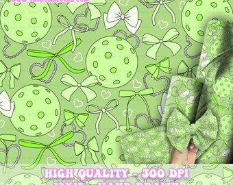 Pickle Ball and bows Digital Paper, Seamless Pattern, pickleball Fabric download, Sports Illustrated Digital Scrapbook Paper, girly bow art