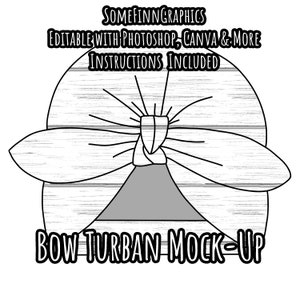 Turban Bow Mock-Up / Bows Mock Up / Digital Mock up for bow headwrap / baby toddler kids bow / Photoshop and PNG / Instructions Included