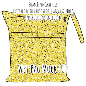 Wet Bag Mock-Up / Windel Mock Up / Digital Mock Up für Handtasche / Tote Windeltasche / Photoshop und PNG / Anleitung enthalten