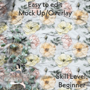 Fabric Realistic Mock-Up / Textile Mock Up / Editable from mobile / Digital Mock up / Psd files / Instructions Included