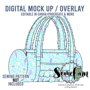 Ruffle Duffle Bag Mock-Up / Purse Mock Up / Digital Mock up für Handtasche / Windeltasche / PNG