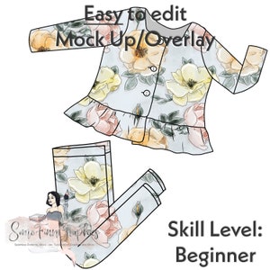 Outfit Mock-Up / Peplum Legging Mock Up / Digital Mock up for clothing, pants, kids, baby, adult / Photoshop and PNG / Instructions Included