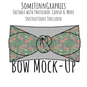 Knot Bow Mock-Up / Bows Mock Up / Digital Mock up for bow headband / baby toddler kids bow / Photoshop and PNG / Instructions Included