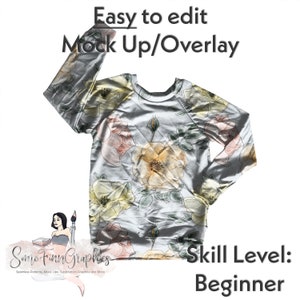 Sweatshirt Realistic Mock-Up / Easy Sweater Mock Up / Editable from mobile / Digital Mock up / Png Canva / Instructions Included
