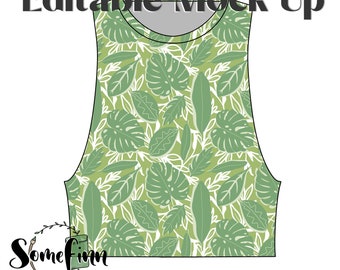 Muskel Tee Tank Top Mock-Up / Ärmelloses Shirt Sommer Mock-Up / Digital Mockup Kleidung / PNG