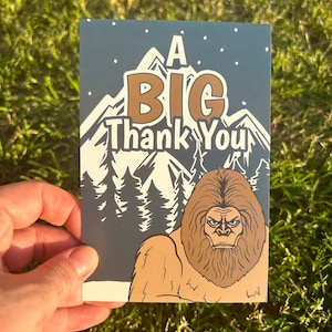 4x6 Dankes-Karten, Ein GROSSES Dankeschön, Big Foot Postkarten für kleine Unternehmen, 4x6 Dankeschön-Kleinunternehmen, Verpackungseinsatz Junge, Lustig Danke