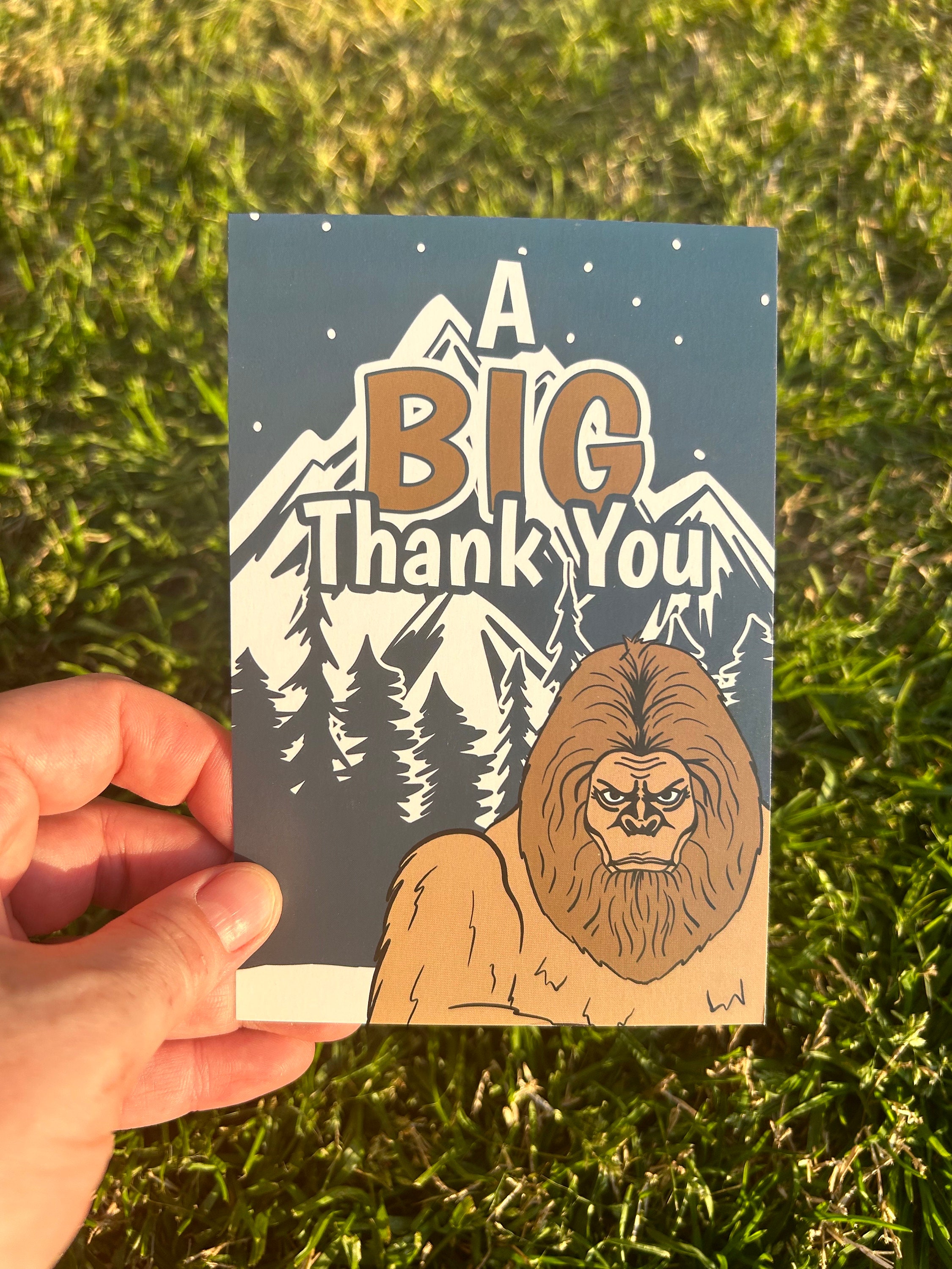 4x6 Thank You Cards, A BIG Thank You, Big Foot Postcards for Small