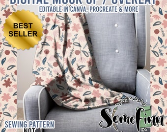 Drapierte Decke Realistisches Mock-Up / Stoff/Textil-Mock-Up / Vom Handy aus bearbeitbar / Digital Mock-Up / Psd-Dateien / Anleitung enthalten