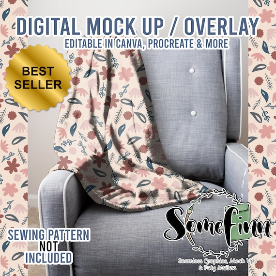 Draped Blanket Realistic Mock-Up / Fabric Textile Mock Up / Editable from mobile / Digital Mock up / Psd files / Instructions Included