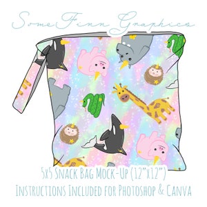 Snack Tasche Mock-Up / Windel Mock Up / Digital Mock Up für Handtasche / Tote Windeltasche / Photoshop und PNG / Anleitung enthalten