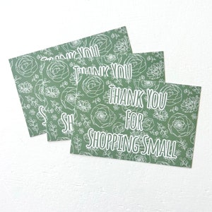 Cartes d’insertion d’emballage 4x6, carte de remerciement d’emballage, cartes postales pour petites entreprises, cartes de remerciement pour petites entreprises, cartes de remerciement florales mignonnes