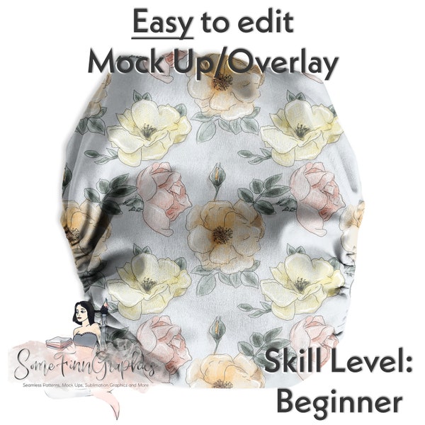 Cloth Diaper Realistic Mock-Up / Baby Bloomer Mock Up / Cover Editable from mobile / Digital Mock up / png file / Instructions Included