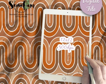 Textura de ondas retrô, design de padrão sem emendas / textura de ondas para tecido ou papel de scrapbooking