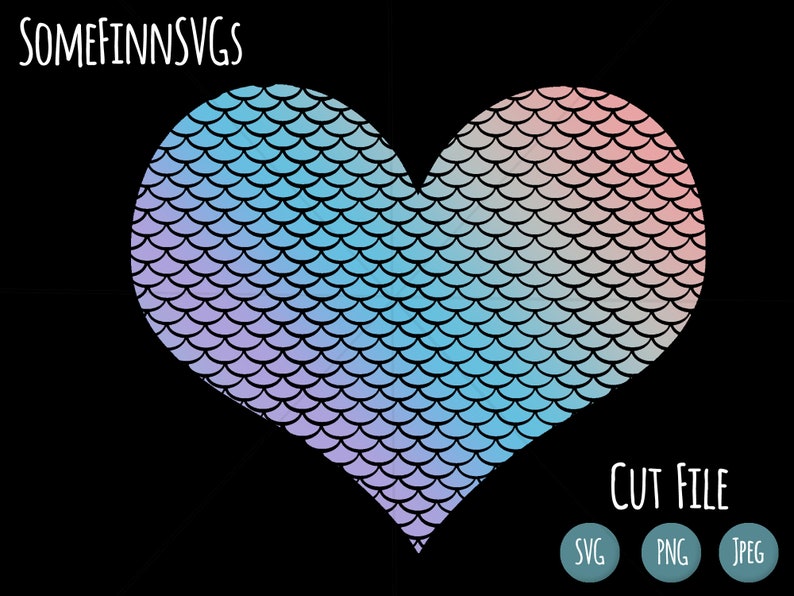 Download Mermaid Scale Heart SVG // Mermaid Heart SVG / Mermaid ...
