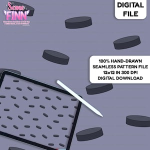 Hockey Puck Muster, Dusty Blue Sport koordinieren Digitale Datei, Hockey Stoff-Design PNG