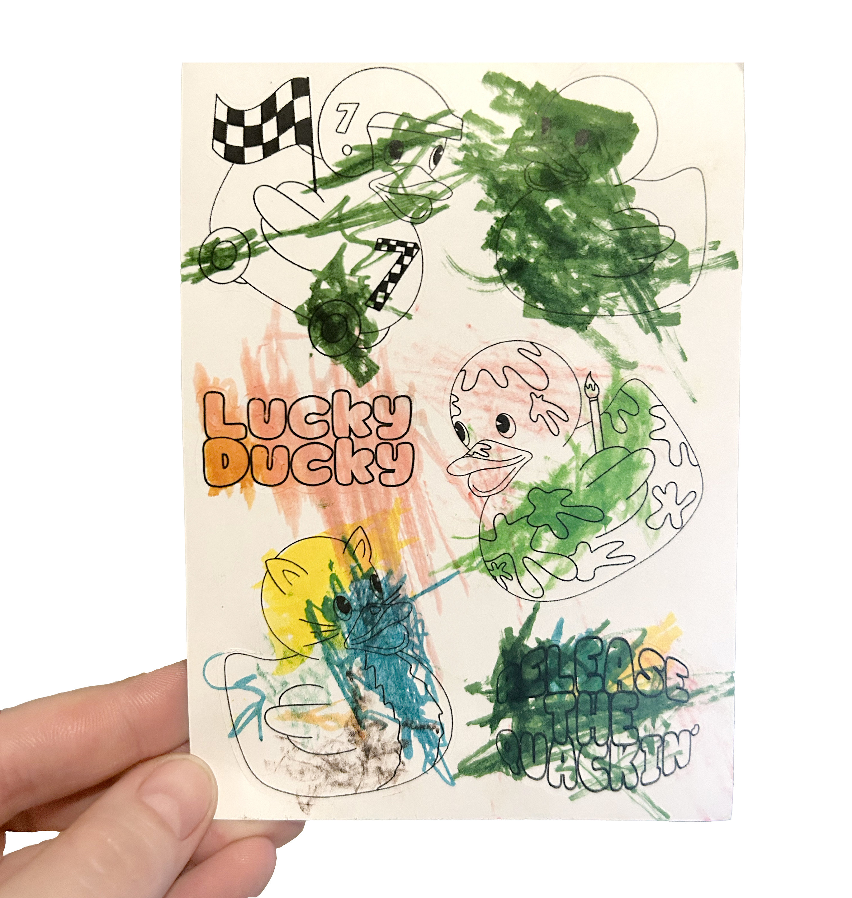 Color Me Sticker Design Color Me Sticker Sheets, Rubber Duck Coloring Stickers, Color Your Own ...