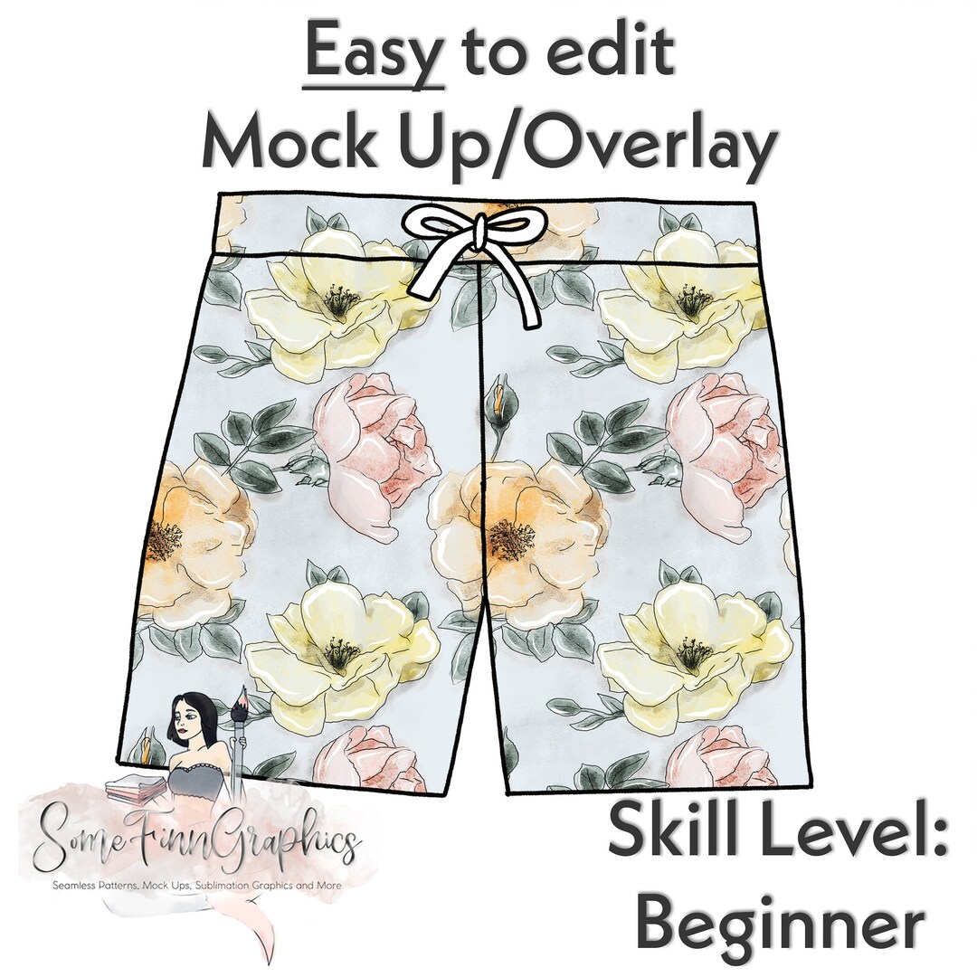 Board Shorts Mockup / Swim Suit Mock up / Digital Mockup for Clothing